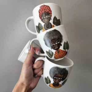 Buf Seramik El Boyaması Seramik Mug, 240 ml