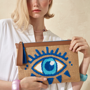 EYNA & CO. Blue Evil Eye Clutch