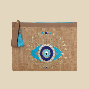 EYNA & CO. Turquase Eye Clutch