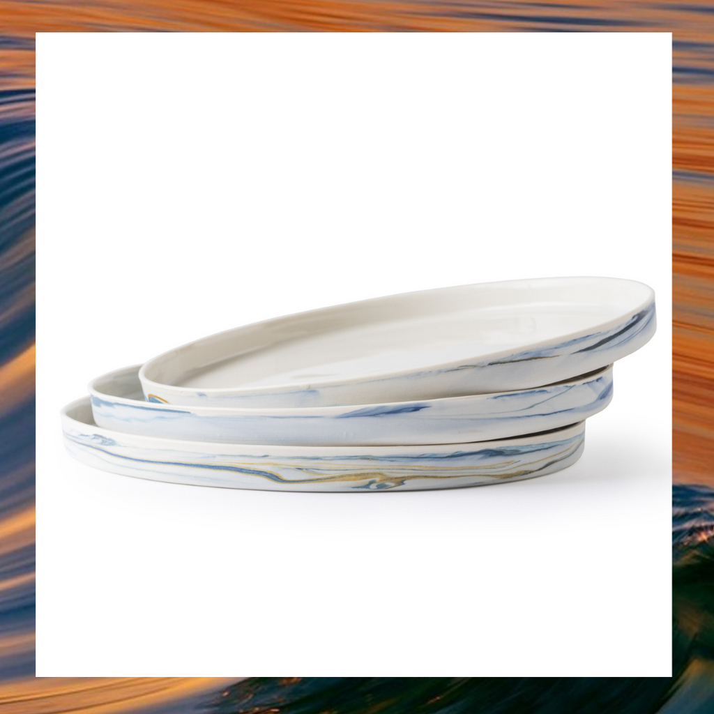 Nuovo Ceramica Wave Serisi Tabak, 22 cm