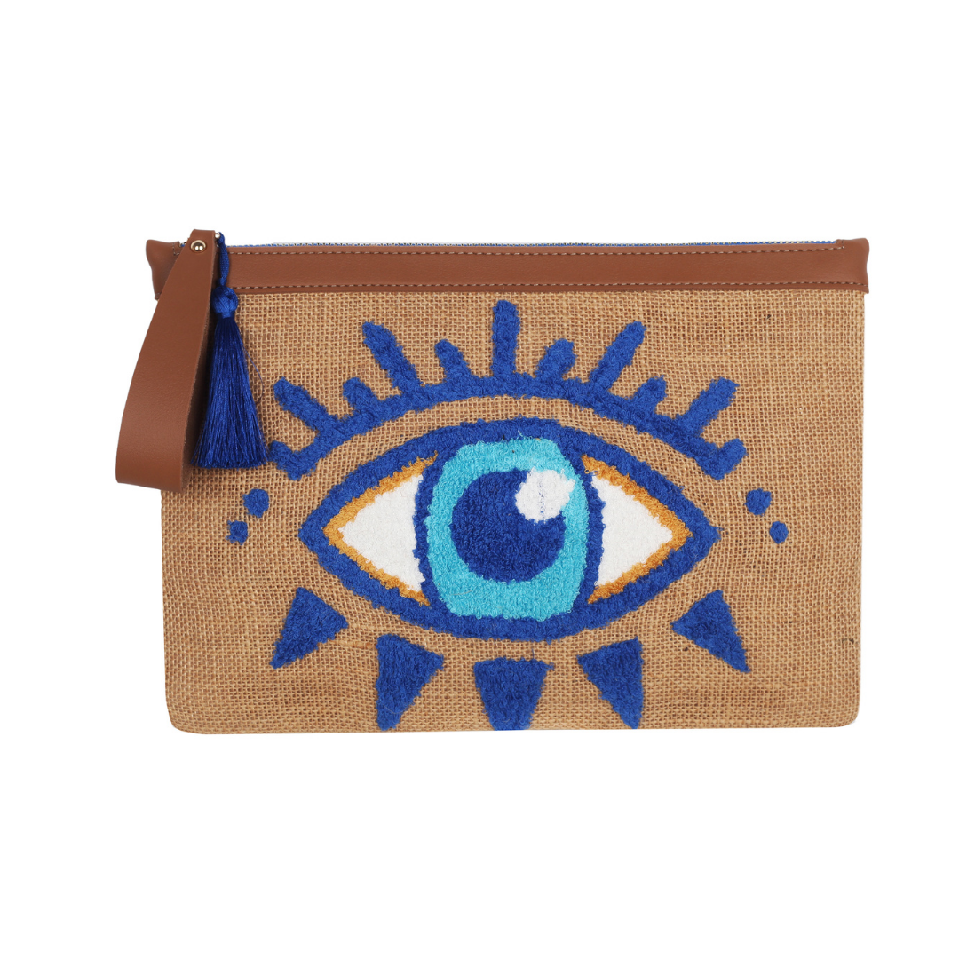 EYNA & CO. Blue Evil Eye Clutch