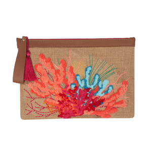 EYNA & CO. Punch Multi Coral Clutch