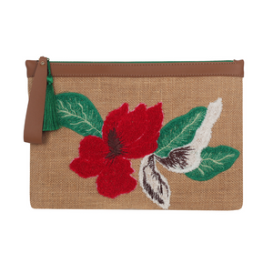 EYNA & CO. Punch Red Flower Clutch