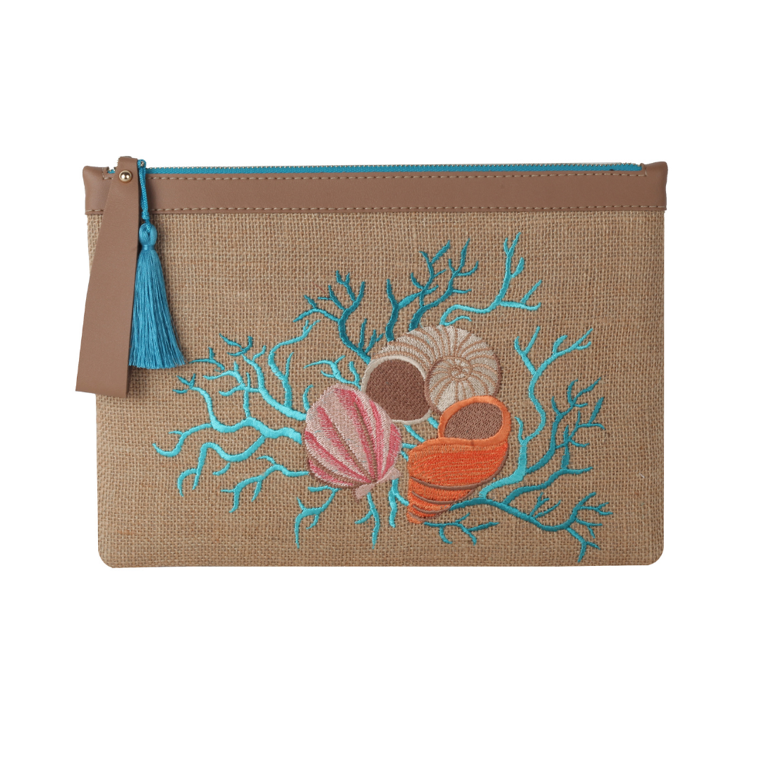 EYNA & CO. Blue Coral Clutch