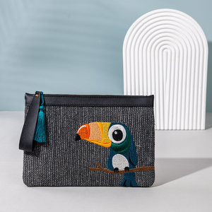 EYNA & CO. Tucan Clutch Wicker Black