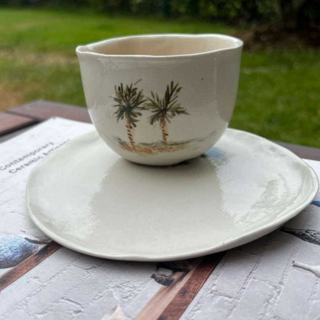 Homy&Cozy Palm Tree Mug & Tabak Seti