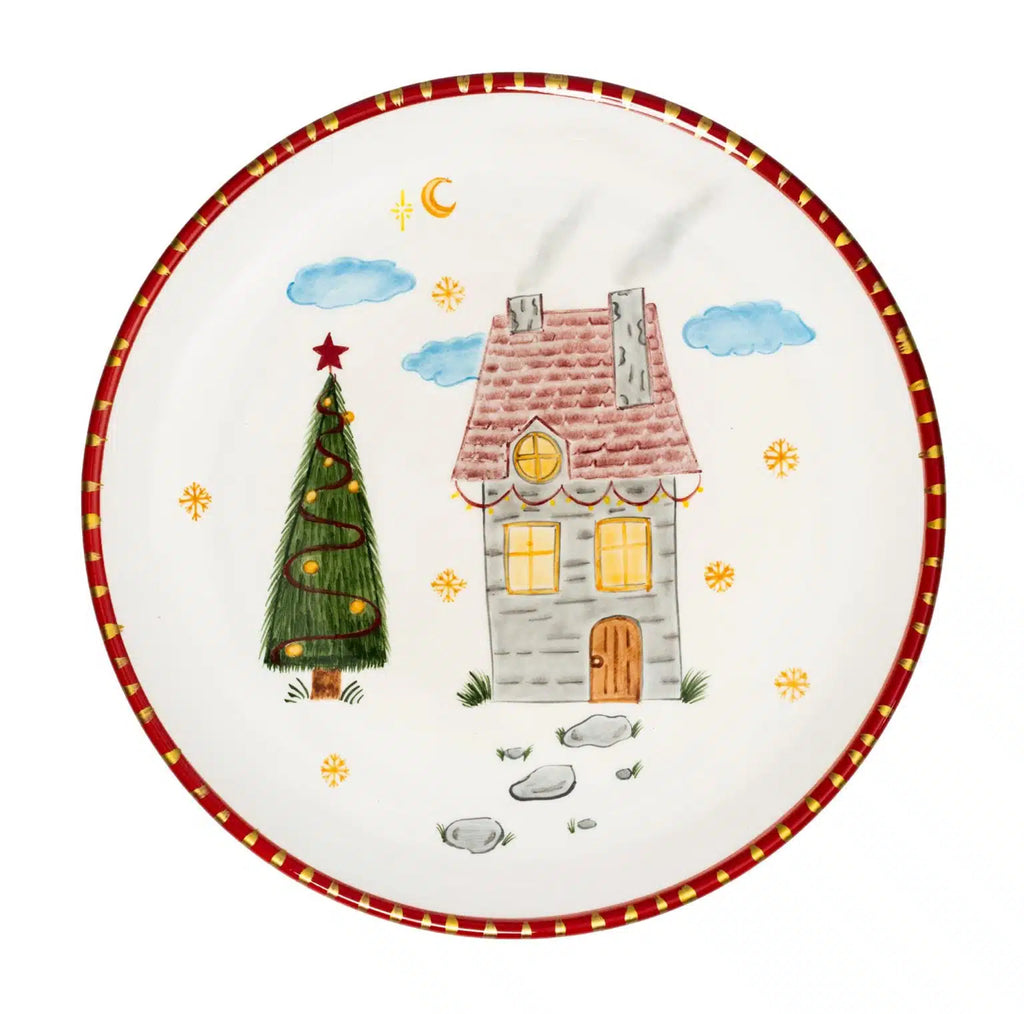 Feeling Good Inside - Xmas Home Handmade Seramik 25 cm Yemek Tabağı