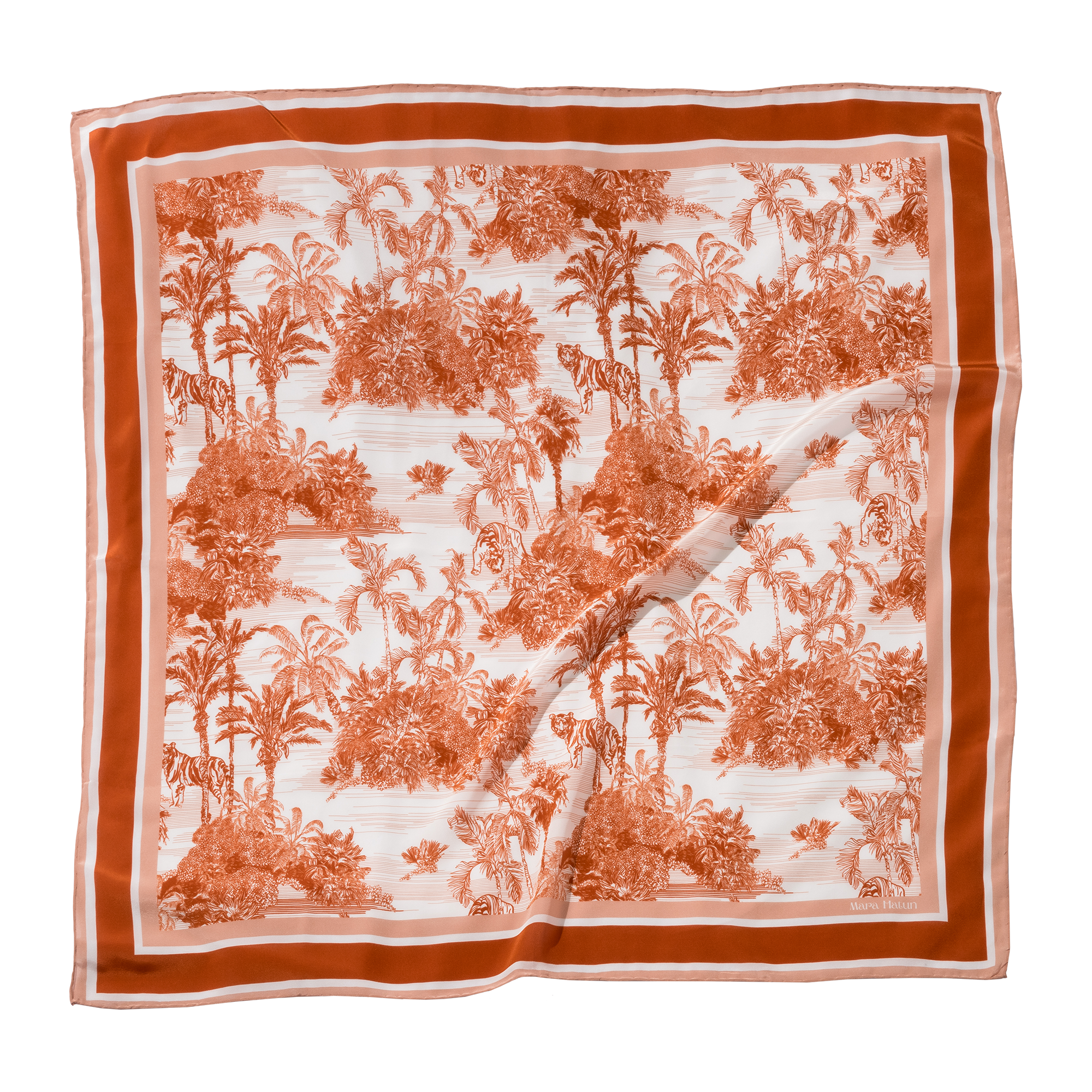 Mara Hatun - Toile De Jouy Orange Bloom İpek Şal