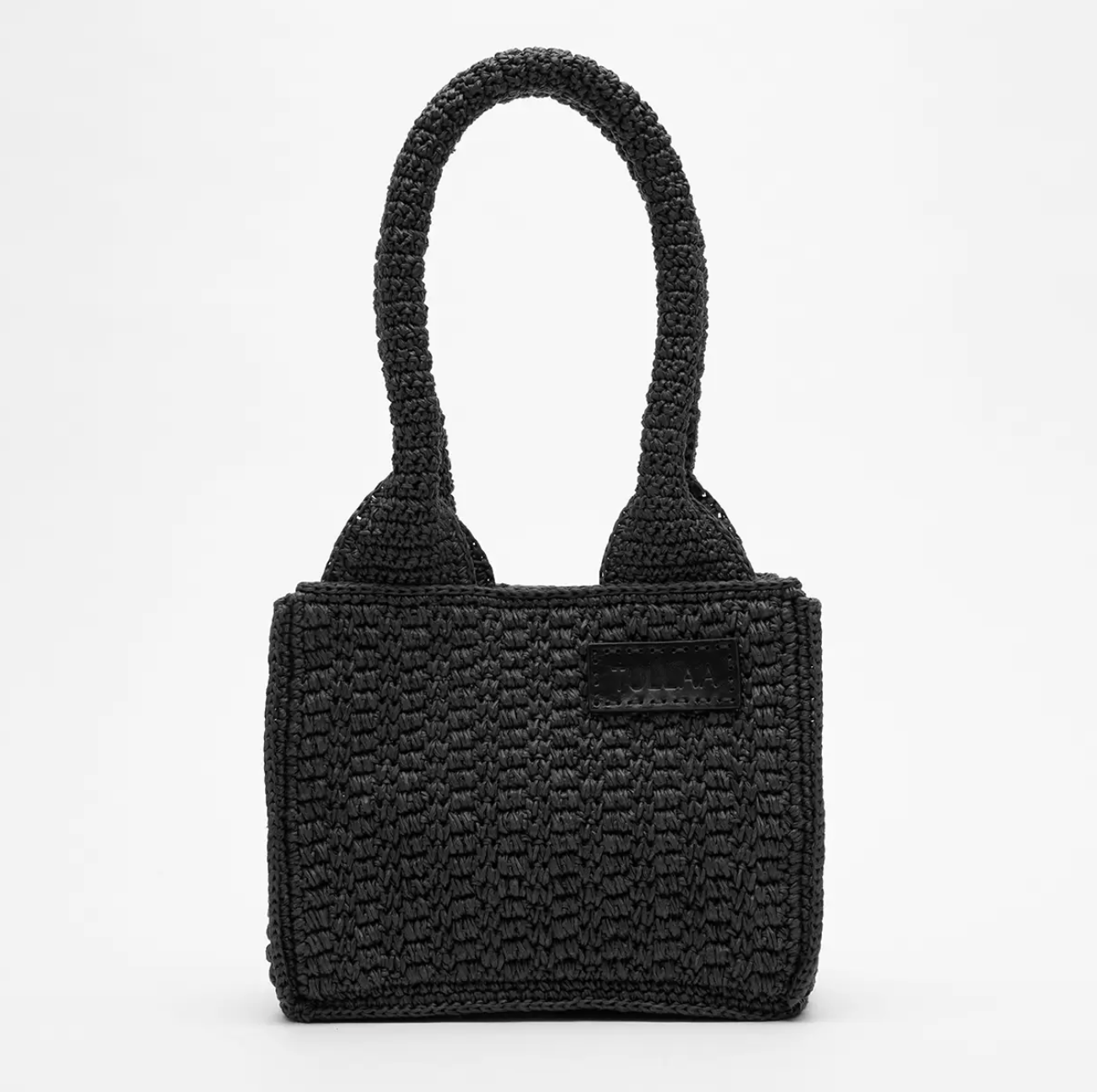 Black Textured Shoulder Bag